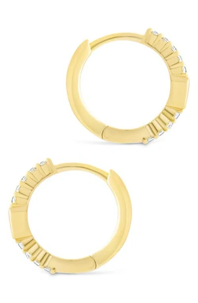 Sterling Forever Cubic Zirconia Hoop Earrings In Gold