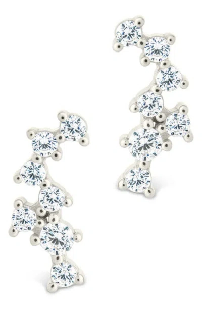 Sterling Forever Cubic Zirconia Ear Crawlers In Metallic