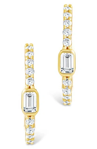 Sterling Forever Cubic Zirconia Hoop Earrings In Gold