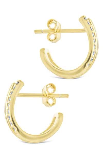 Sterling Forever Harlowe Claw Hoop Earrings In Gold