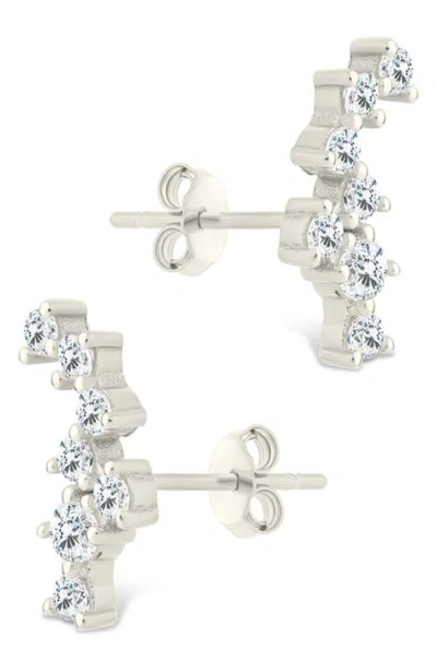 Sterling Forever Cubic Zirconia Ear Crawlers In Metallic
