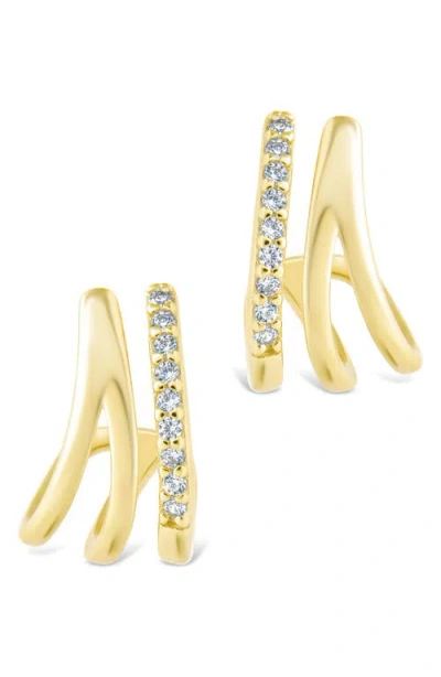 Sterling Forever Harlowe Claw Hoop Earrings In Gold