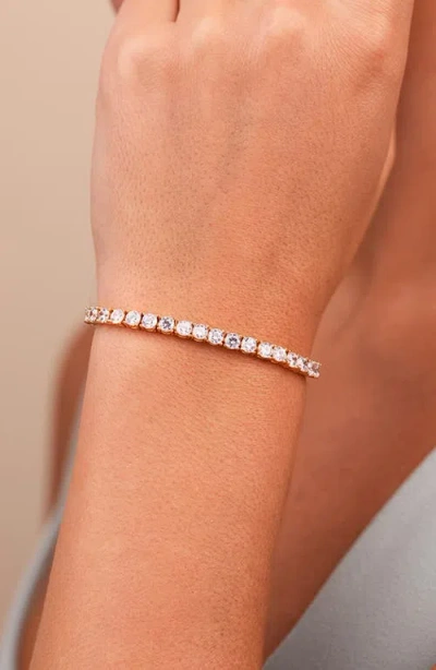 Sterling Forever Aderyn Cubic Zirconia Tennis Bracelet In Gold