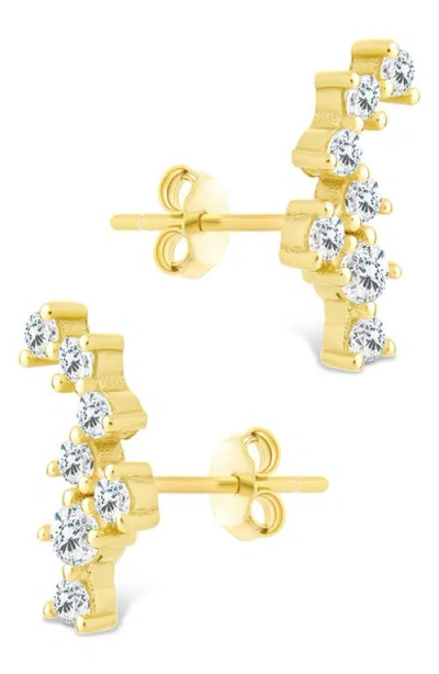 Sterling Forever Cubic Zirconia Ear Crawlers In Gold