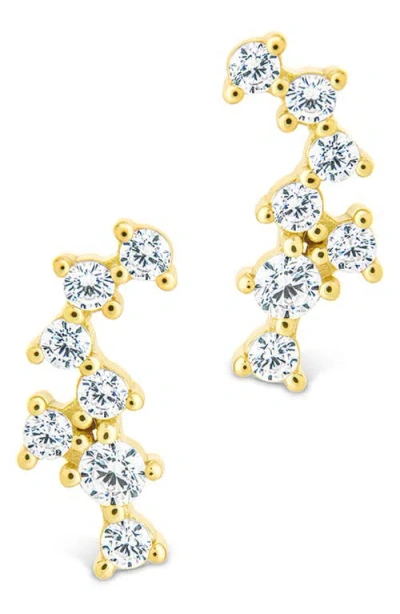 Sterling Forever Cubic Zirconia Ear Crawlers In Gold