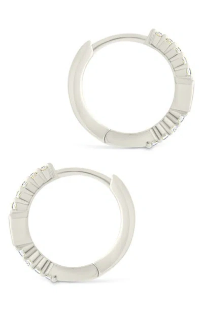 Sterling Forever Cubic Zirconia Hoop Earrings In Metallic