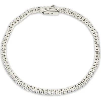 Sterling Forever Mirabell Cubic Zirconia Tennis Bracelet In Metallic