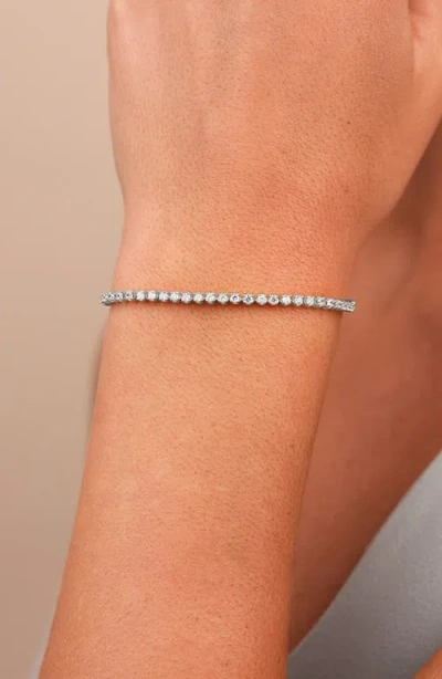 Sterling Forever Mirabell Cubic Zirconia Tennis Bracelet In Metallic