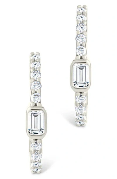 Sterling Forever Cubic Zirconia Hoop Earrings In Metallic