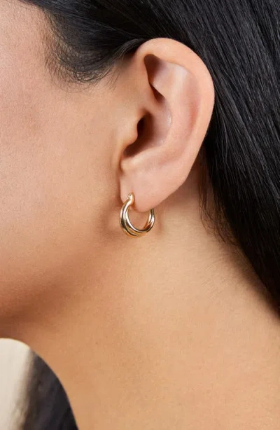 Sterling Forever Sterling Silver Janice Twisted Hoop Earrings In Brown