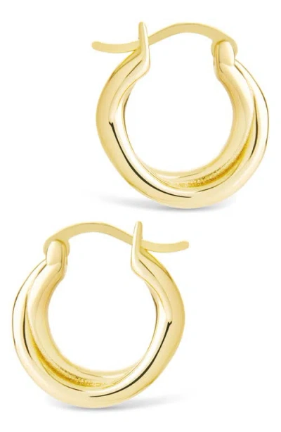 Sterling Forever Sterling Silver Janice Twisted Hoop Earrings In Brown