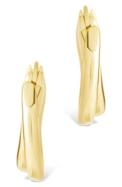 Sterling Forever Sterling Silver Janice Twisted Hoop Earrings In Brown