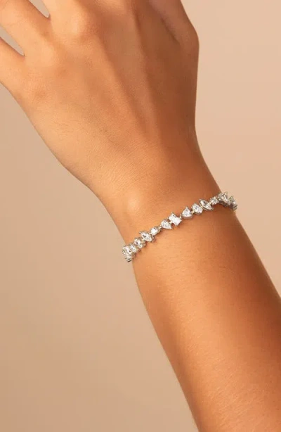 Sterling Forever Ellery Cubic Zirconia Tennis Bracelet In Metallic