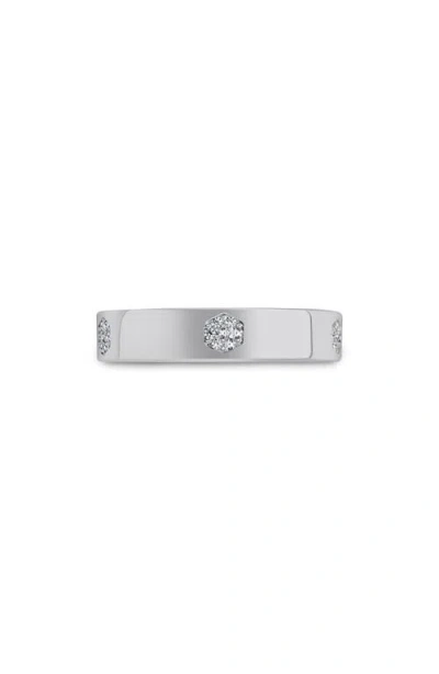 Sterling Forever Cubic Zirconia Station Band Ring In Metallic