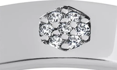 Sterling Forever Cubic Zirconia Station Band Ring In Metallic