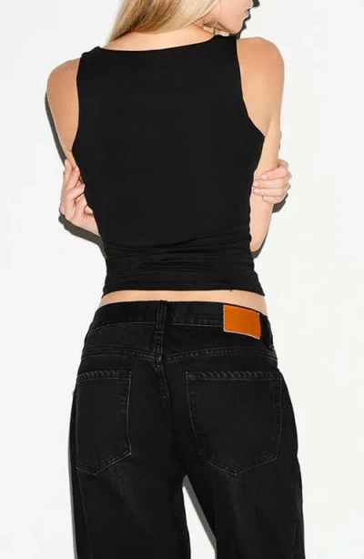 Skims Smooth Layers Square Neck Tank Top In Black