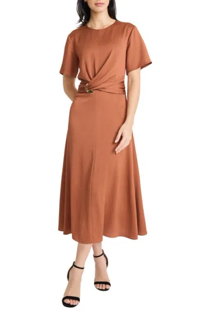 Maggy London Women's Waist Detail Midi Dress In Brown