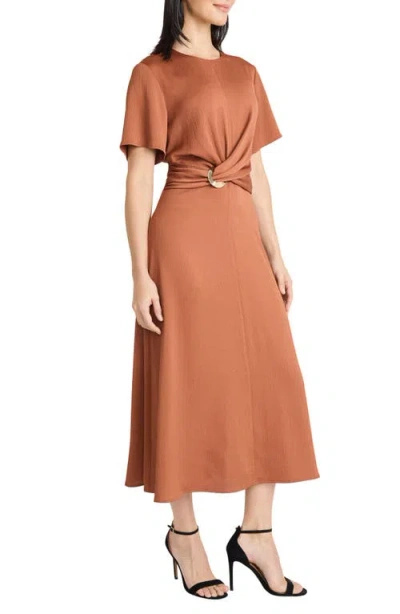Maggy London Women's Waist Detail Midi Dress In Brown