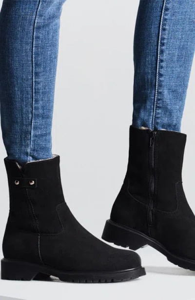 La Canadienne Hunter Genuine Shearling Lined Waterproof Boot In Black