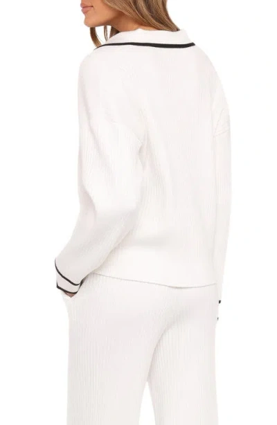 Petal And Pup Petal & Pup Amina Johnny Collar Sweater In White