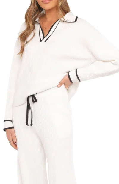 Petal And Pup Petal & Pup Amina Johnny Collar Sweater In White