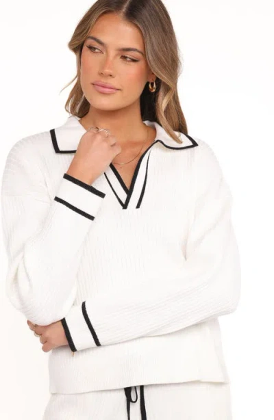 Petal And Pup Petal & Pup Amina Johnny Collar Sweater In White