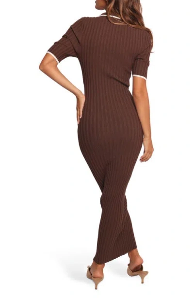 Petal And Pup Petal & Pup Conner Short Sleeve Sweater Dress In Brown