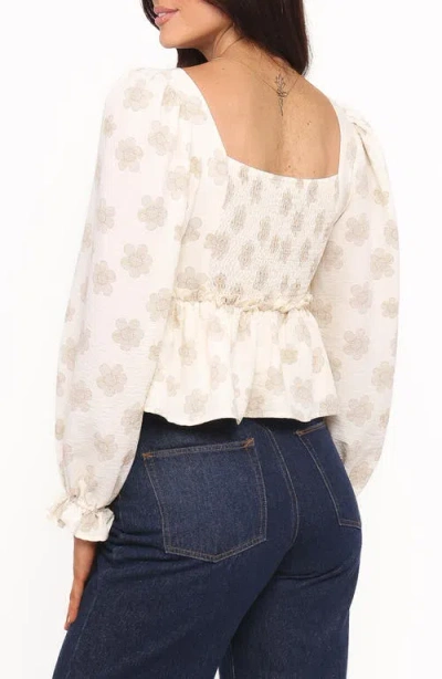Petal And Pup Petal & Pup Cielo Floral Peplum Top In Neutral