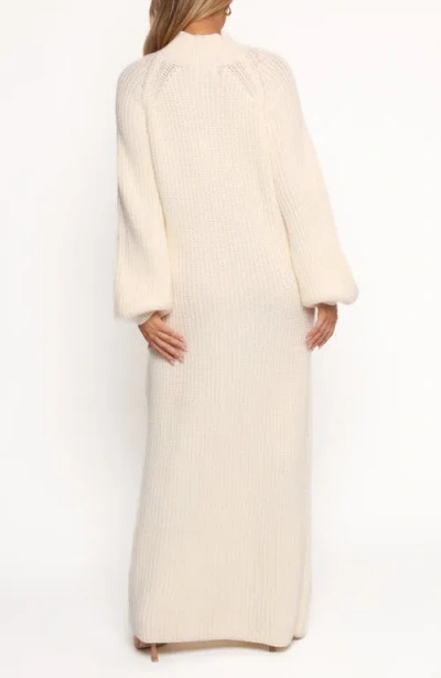 Petal And Pup Petal & Pup Tobin Mock Neck Long Sleeve Maxi Sweater Dress In White