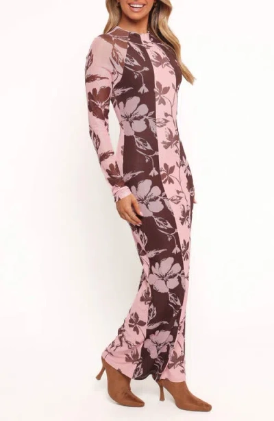Petal And Pup Petal & Pup Bellatrix Long Sleeve Body-con Maxi Dress In Multi