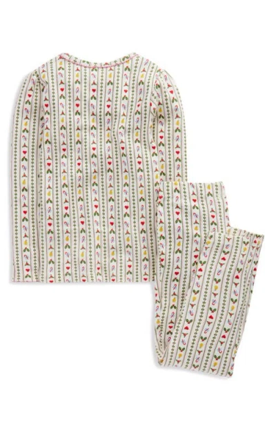 Mini Boden Kids' Print Fitted Two-piece Cotton Henley Pajamas In Neutral