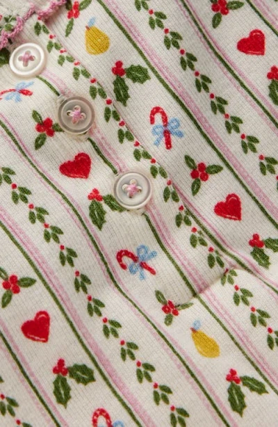 Mini Boden Kids' Print Fitted Two-piece Cotton Henley Pajamas In Neutral