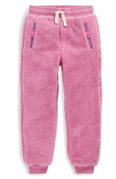 Mini Boden Kids' Cozy Fleece Sweatpants In Pink