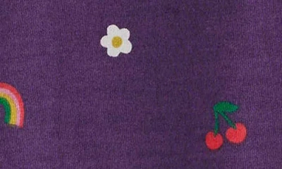 Mini Boden Kids' Curved Yoke Long Sleeve Cotton Jersey Dress In Purple