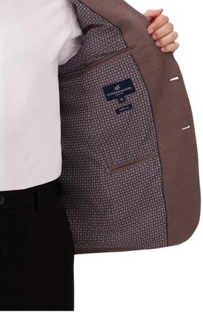 Victor Emmanuel Modern Fit Cotton Blend Piqué Sport Coat In Brown