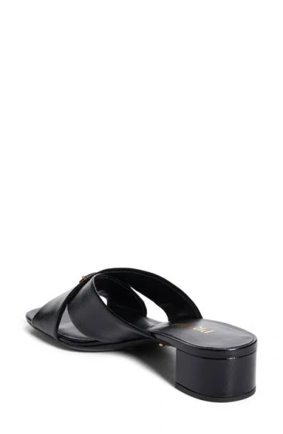 Prada Block Heel Square Toe Sandal In Black