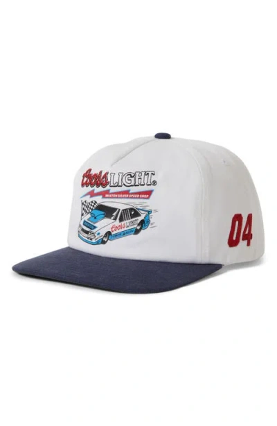 Brixton Coors Light Blower Netplus® Twill Snapback Baseball Cap In Blue