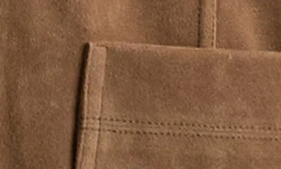 Topshop Faux Suede Shirt Jacket In Brown