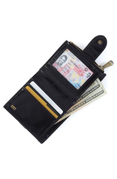 Hobo Dunn Leather Compact Wallet In Black
