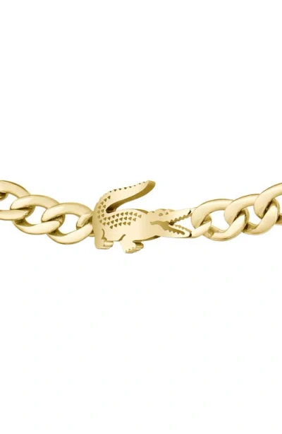 Lacoste Women's Crocodile Ip Plated Bracelet In Gold