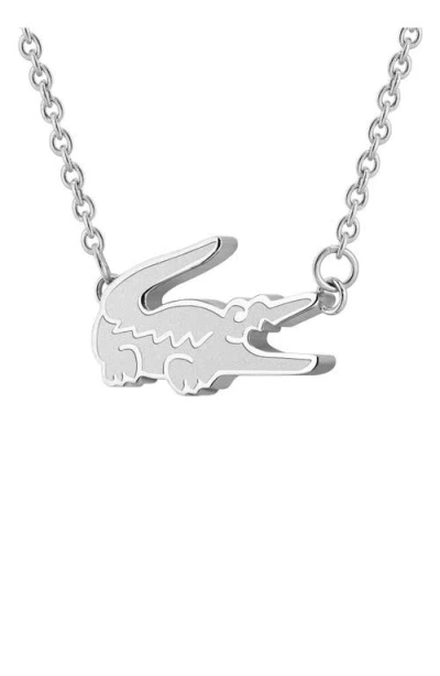 Lacoste Stainless Steel Crocodile Bracelet In Metallic