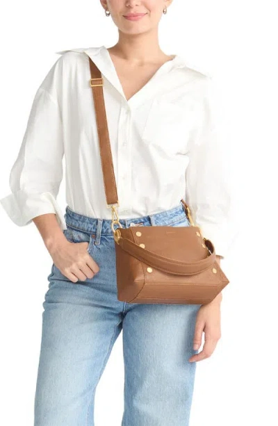 Hammitt Bryant Mahogany Pebble Brushed Gold Red Zip Med In Brown