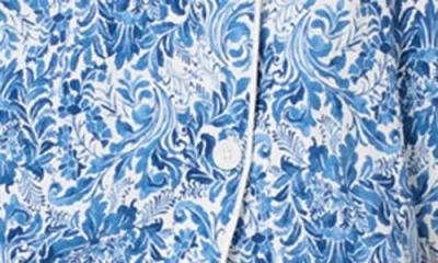 Bedhead Pajamas Floral Crop Three Quarter Sleeve Pajama Set In Blue