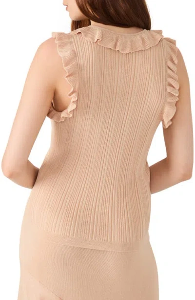 Steve Madden Nataly Ruffle Neck Sleeveless Sweater In Neutral