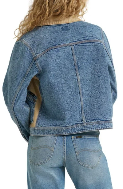 Lee Mixed Media Denim Jacket In Blue
