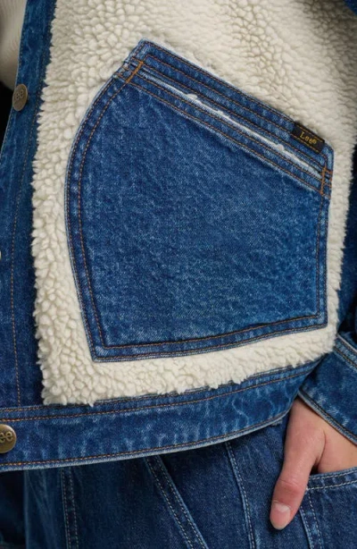 Lee Mixed Media Denim Jacket In Blue