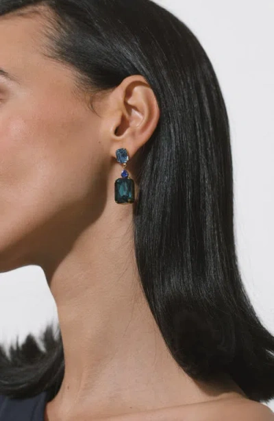 Jennifer Behr Justine Gold-plated Crystal Earrings In Blue