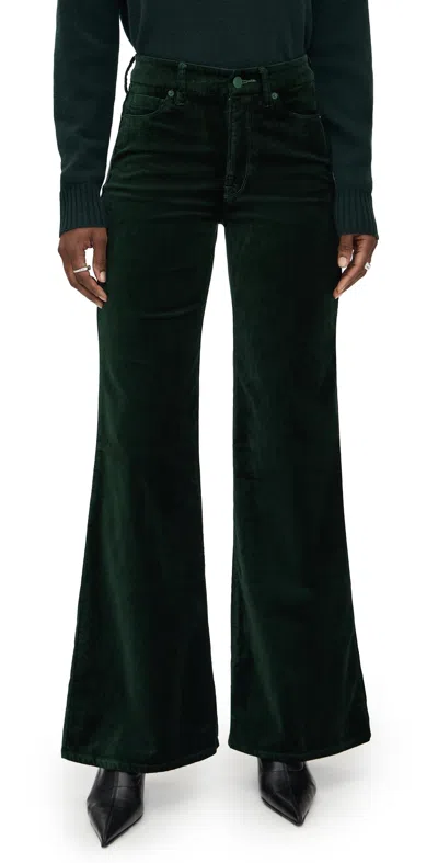 Good American Womens Pine Green003 Good Waist Palazzo Velvet Stretch-cotton Blend Trousers In Green