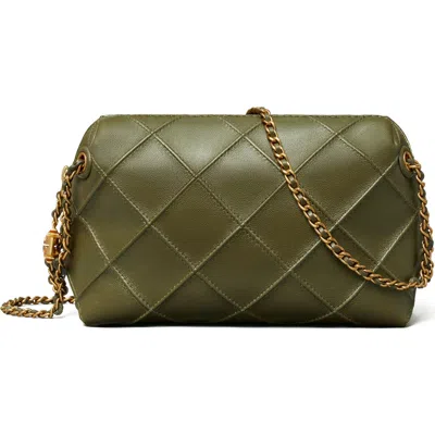 Tory Burch Fleming Soft Leather Crossbody Bag In Green