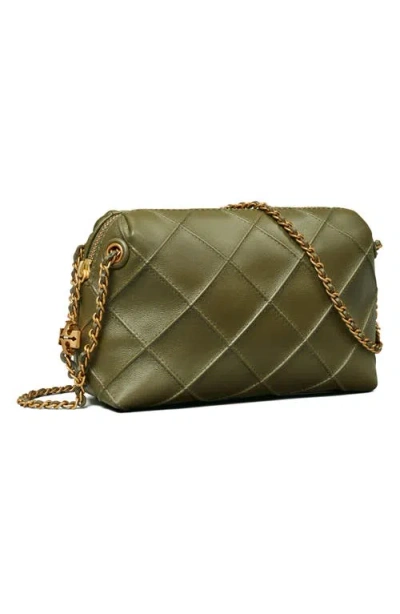 Tory Burch Fleming Soft Leather Crossbody Bag In Green